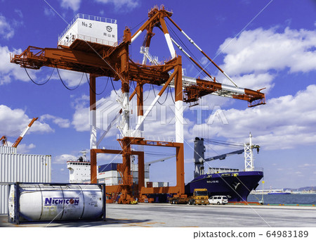 Mizushima Port International Container Terminal Gantry Crane Kurashiki City Okayama Prefecture 64983189