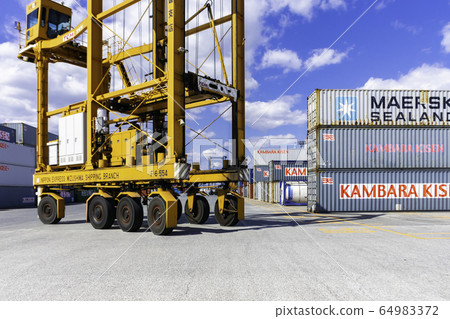 Mizushima Port International Container Terminal, Straddle Carrier Container, Kurashiki City, Okayama Prefecture Mizushima Port International Container Terminal, Straddle Carrier Container, Kurashiki City, Okayama Prefecture 64983372