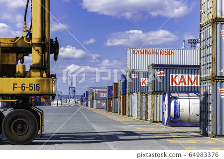 Mizushima Port International Container Terminal, Straddle Carrier Container, Kurashiki City, Okayama Prefecture Mizushima Port International Container Terminal, Straddle Carrier Container, Kurashiki City, Okayama Prefecture 64983376