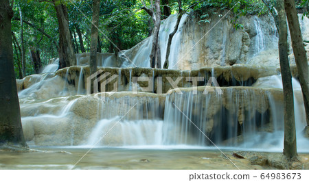 waterfall, water, leaf 64983673