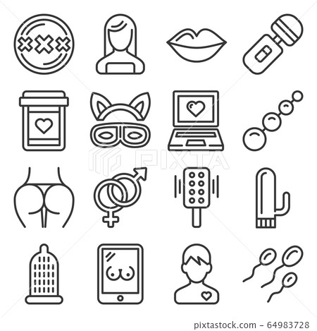 Xxxnx Sex Porn3gb Com - Xxx Sex Icons Set on White Background. Line... - Stock Illustration  [64983728] - PIXTA