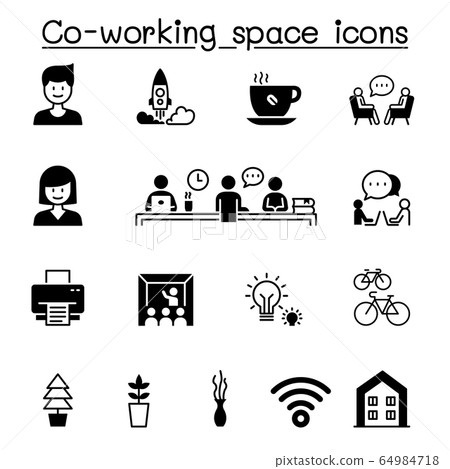 Set of Co-working space & Startup related vector Set of Co-working space & Startup related vector 64984718