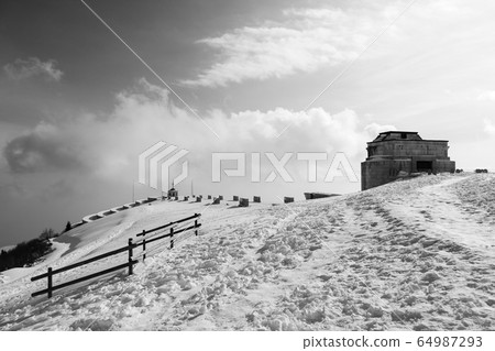 War memorial landmark, Italian alps, mount Grappa 64987293