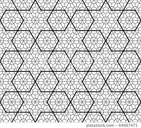 Seamless traditional Japanese geometric ornament 64987471