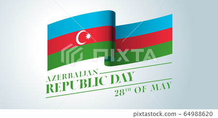 Azerbaijan happy republic day vector banner, greeting card 64988620