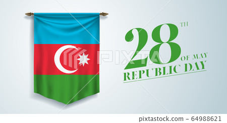 Azerbaijan republic day greeting card, banner, vector illustration 64988621