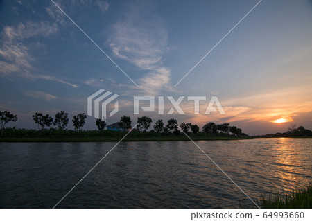 sunset cloud sky and nature summer light, background. sunset cloud sky and nature summer light, background. 64993660