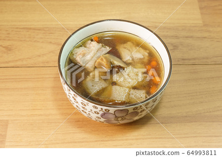 Claypot Cooked Pork Rib Soup With Isolated Background 64993811