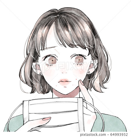 A woman with a rough skin with a mask 64993932