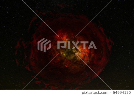 Dark red glowing giant lightning energy field in space. Dark red glowing giant lightning energy field in space. 64994150