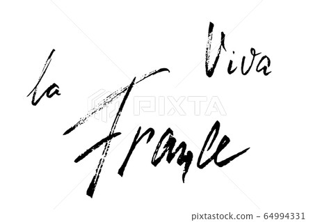 Viva la France hand lettering brush text isolated Viva la France hand lettering brush text isolated 64994331