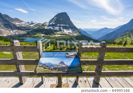 logan pass trail in Glacier national park on sunny 64995166