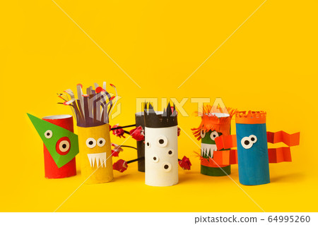 Kids art therapy, coronavirus pandemic. Halloween Kids art therapy, coronavirus pandemic. Halloween 64995260