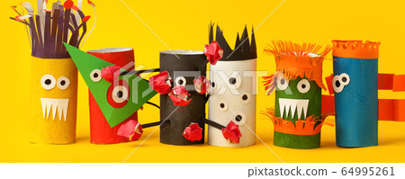 Kids art therapy, coronavirus pandemic. Halloween 64995261