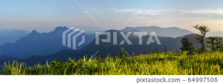 Panoramic landscape view of the high mountain in Panoramic landscape view of the high mountain in 64997508