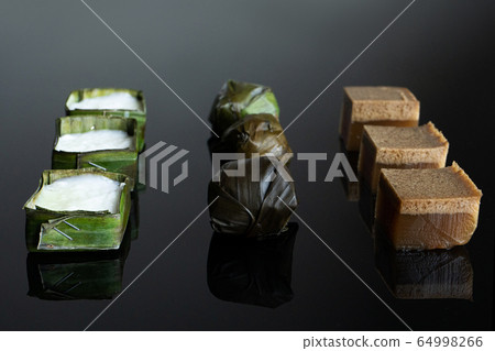 Malaysian food. chocolate jelly, kuih koci, and 64998266