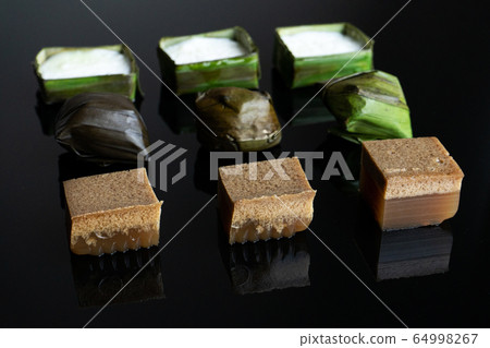 Malaysian food. chocolate jelly, kuih koci, and 64998267