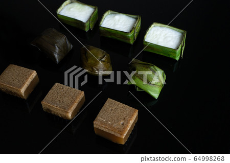 Malaysian food. chocolate jelly, kuih koci, and Malaysian food. chocolate jelly, kuih koci, and 64998268