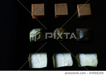 Malaysian food. chocolate jelly, kuih koci, and Malaysian food. chocolate jelly, kuih koci, and 64998269