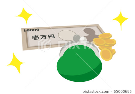 Vector illustration of 10,000 yen bill, purse, coin Vector illustration of 10,000 yen bill, purse, coin 65000695