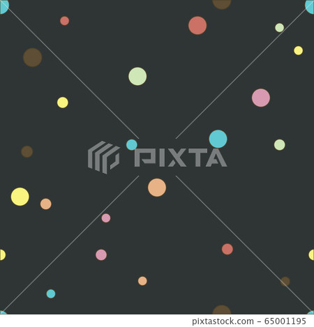 Colorful dotted seamless pattern. Polka Dot on dark gray background Background. Vector illustration Colorful dotted seamless pattern. Polka Dot on dark gray background Background. Vector illustration 65001195