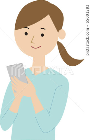 女人經營手機矢量 女人經營手機矢量 65001293