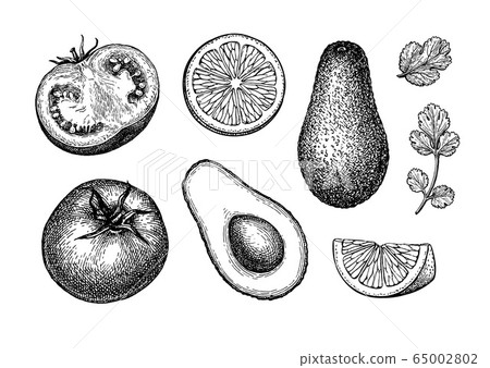 Guacamole sauce ingredients. Guacamole sauce ingredients. 65002802