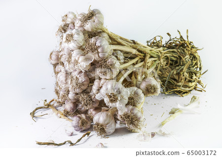 Photos of Thai garlic on white background. 65003172