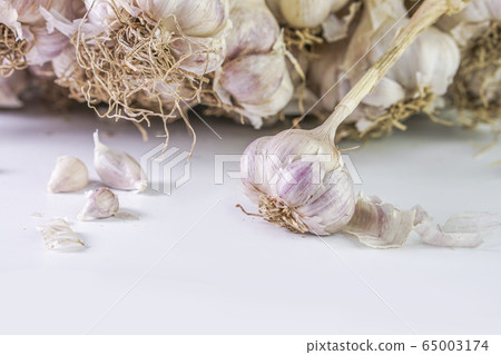 Photos of Thai garlic on white background. Photos of Thai garlic on white background. 65003174