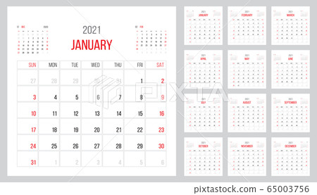 Calendar 2021 planner corporate template design 65003756