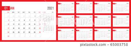 Calendar 2021 planner corporate template design Calendar 2021 planner corporate template design 65003758