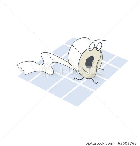 toilet paper roll running on the tile in the toilet paper roll running on the tile in the 65003763