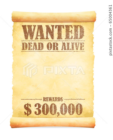Fainted WANTED / order book / bounty template illustration 65004361
