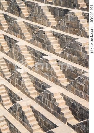 Chand Baori Stepwell in the village of Abhaneri Rajasthan India 65005141