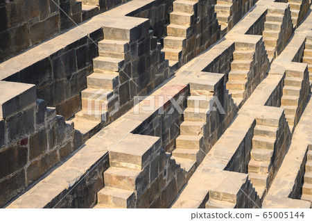 Chand Baori Stepwell in the village of Abhaneri Rajasthan India 65005144
