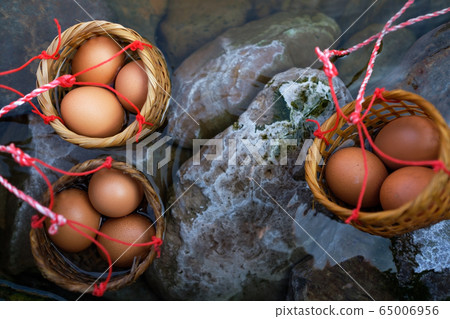 Three baskets of eggs boiled in hot springs Chiang Three baskets of eggs boiled in hot springs Chiang 65006956
