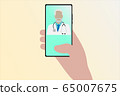 Online health exam with a doctor and a smartphone vector illustration 65007675