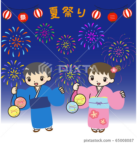 夏季節日溜溜球sc煙花兒童浴衣圖 65008087