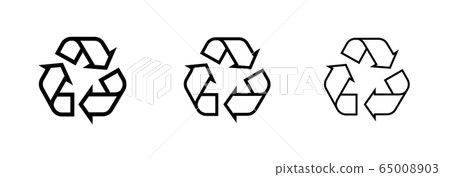Set icons recycle of curved arrows in the shape of a triangle. Editable Line Vector. Set icons recycle of curved arrows in the shape of a triangle. Editable Line Vector. 65008903