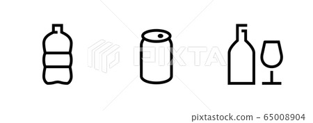 Set of icons for recycling in linear design. Editable Line Vector. Set of icons for recycling in linear design. Editable Line Vector. 65008904