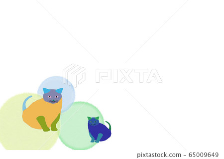 Cat background material Japanese pattern Cat background material Japanese pattern 65009649