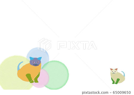 Cat background material Japanese pattern Cat background material Japanese pattern 65009650