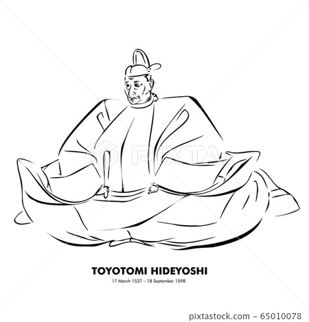 Hideyoshi Toyotomi (1537-1598) Line drawing illustration of historical figures Hideyoshi Toyotomi (1537-1598) Line drawing illustration of historical figures 65010078
