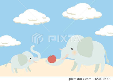 Elephant parent and child postcard Elephant parent and child postcard 65010358