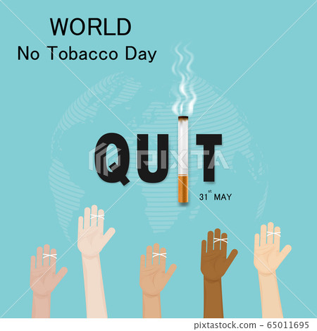 Human hands and cigarette.Quit Tobacco vector logo 65011695