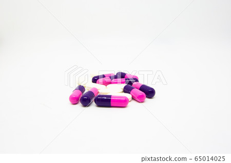 Antiretroviral drugs,pill prophylactic on white background Antiretroviral drugs,pill prophylactic on white background 65014025
