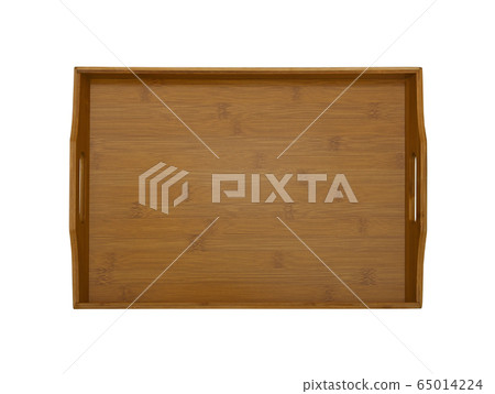 Serving tray of bamboo wood isolated on white Serving tray of bamboo wood isolated on white 65014224