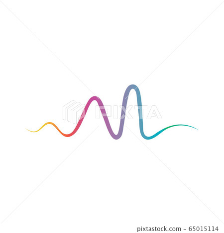 Sound wave line logo template vector image Sound wave line logo template vector image 65015114