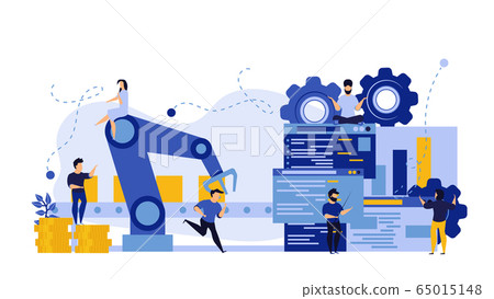 Vector business industry robot factory concept 65015148