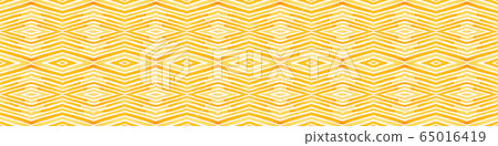 Orange Seamless Border Scroll. Geometric Watercolo Orange Seamless Border Scroll. Geometric Watercolo 65016419